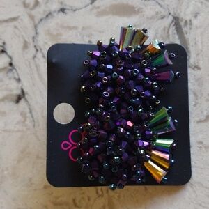 Brand new paparazzi streamlined sass purple post earrings